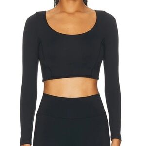 Alexander Wang Black Long Sleeve Crop Top